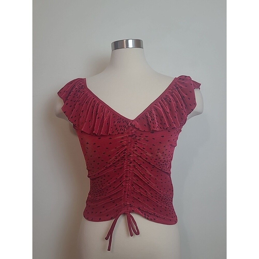 Express Rouched Red Crop Top Size Small